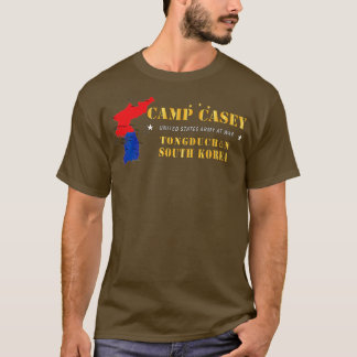 Camp Casey Tongduchon Zuid-Korea w Kaart X T-shirt