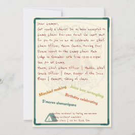Camp Chaos: Forever Feral 4th Birthday Invitation Kaart