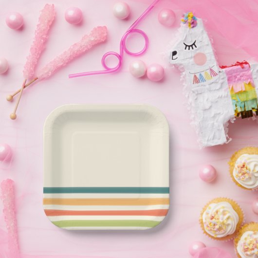 Camp chaos retro stripe papieren bordje (Feest)