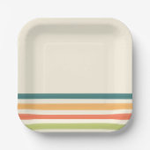 Camp chaos retro stripe papieren bordje (Voorkant)