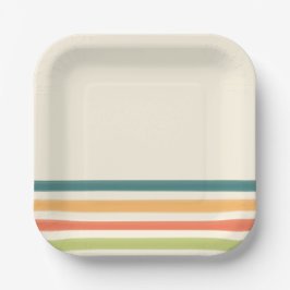 Camp chaos retro stripe papieren bordje