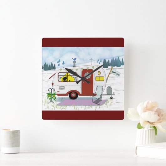 Camp Chic Vierkante Klok (Huis)