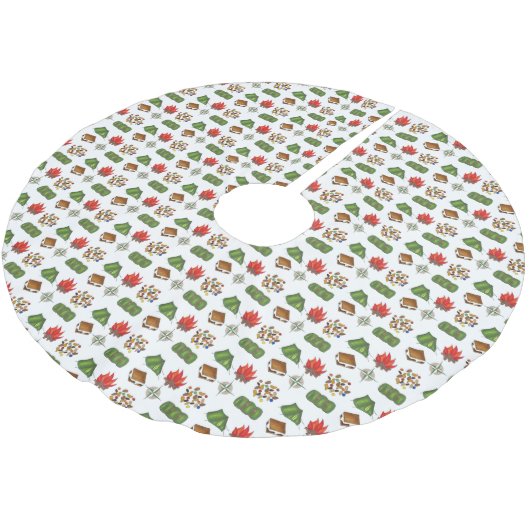 Camp Compass Tent S'mores Slapende Bag Fire Kerstboom Rok (Gekanteld)