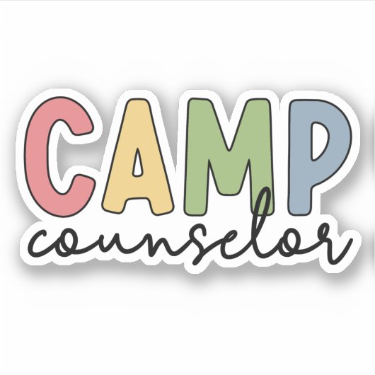 Camp Counselor Colorful Sticker (Voorkant)