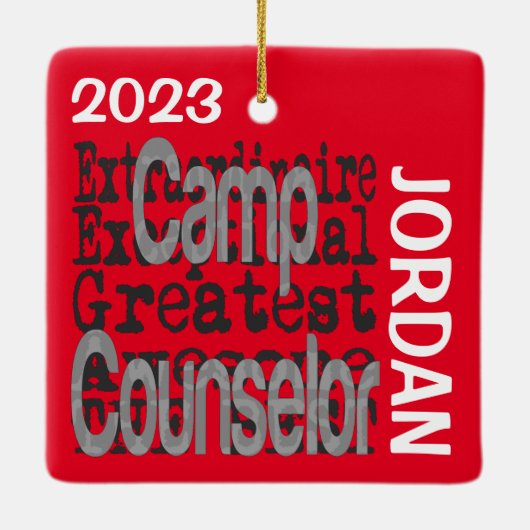 Camp Counselor Extraordinaire CUSTOM Keramisch Ornament (Achterkant)