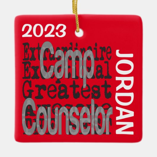 Camp Counselor Extraordinaire CUSTOM Keramisch Ornament (Voorkant)