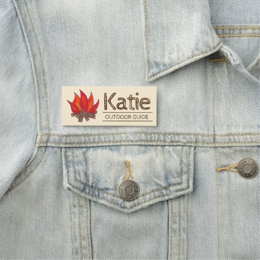 Camp Counselor Hiking Campfire Outdoor Guide Naamplaatje (In situ)