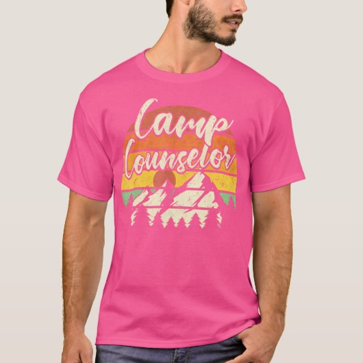 Camp Counselor Staff Summer Outdoor Sunset Camping T-shirt (Voorkant)