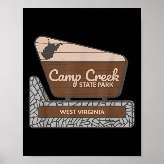 Camp Creek State Park West Virginia Welcome Sign S Poster (Voorkant)