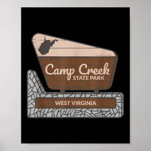 Camp Creek State Park West Virginia Welkomstbord S Poster