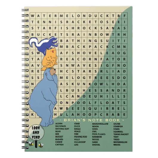Camp Crossword Ontworpen Hoesje Personaliseren Notitieboek (Voorkant)