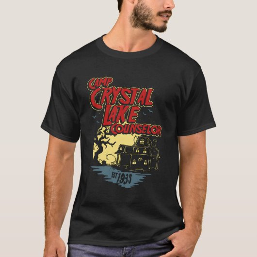Camp Crystal Lake Counselor 80's Horror T-shirt (Voorkant)