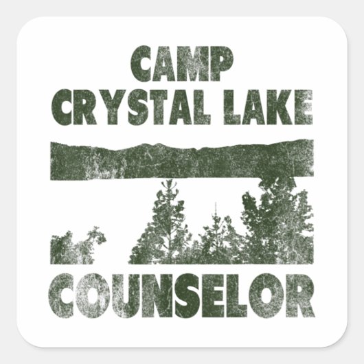 Camp Crystal Lake Counselor Halloween humorisor Vierkante Sticker (Voorkant)