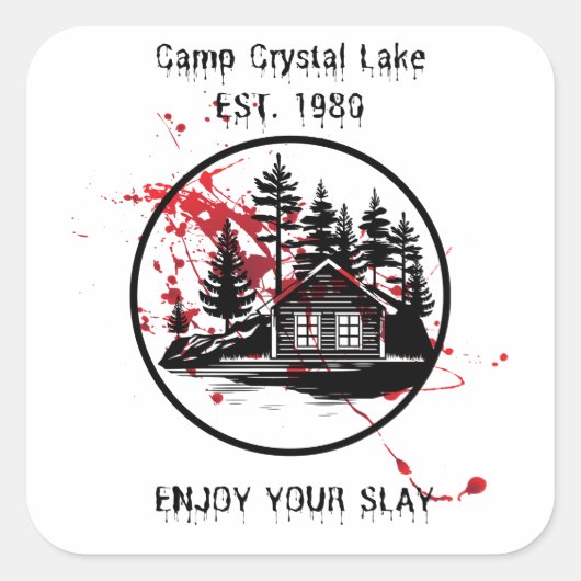 Camp Crystal Lake Geniet van uw speling Vierkante Sticker (Voorkant)