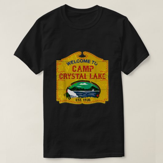 Camp Crystal Lake Halloween Funny Camping Graphic T-shirt (Design voorkant)