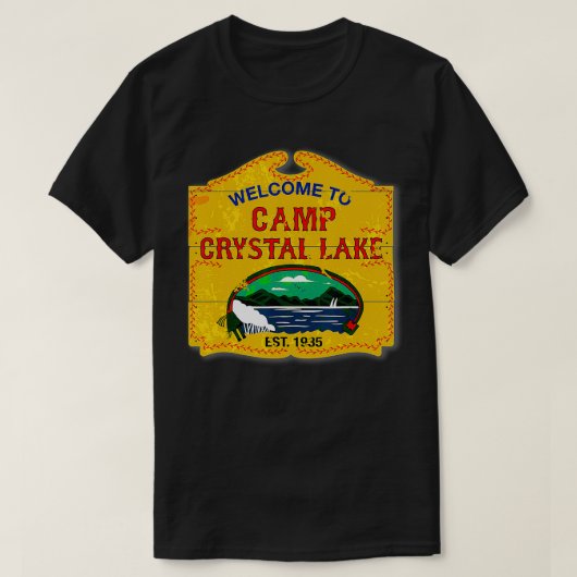 Camp Crystal Lake Halloween Funny Camping Graphic T-shirt (Design voorkant)