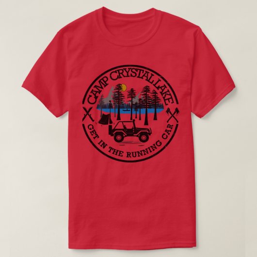 Camp Crystal Lake Stap in de Running T-shirt (Design voorkant)