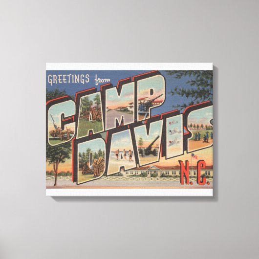 Camp Davis, North Carolina - Grote lettertjes Canvas Afdruk (Voorkant)