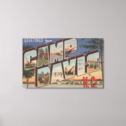 Camp Davis, North Carolina - Grote lettertjes Canvas Afdruk (Voorkant)