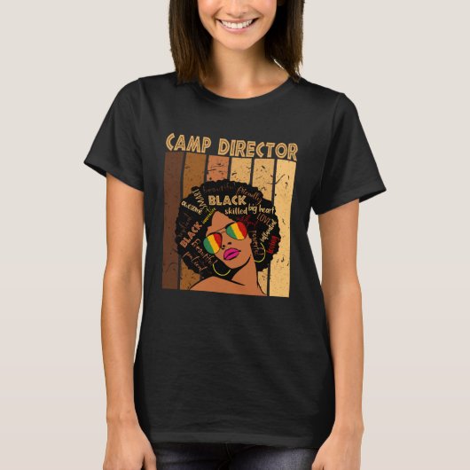 Camp Director Afro African American Black History  T-shirt (Voorkant)