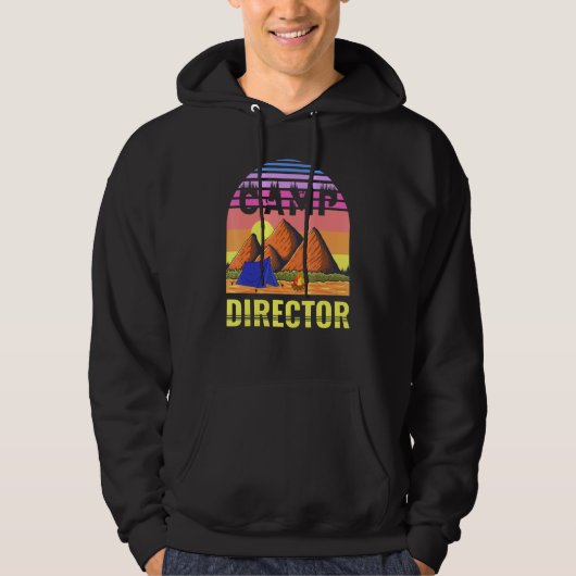 Camp Director Sunset Summer Camping Campground Lea Hoodie (Voorkant)