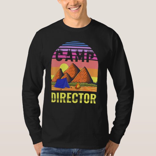 Camp Director Sunset Summer Camping Campground Lea T-shirt (Voorkant)