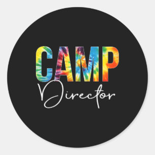 Camp Director Tie Dye Appreciation Day Hallo Terug Ronde Sticker