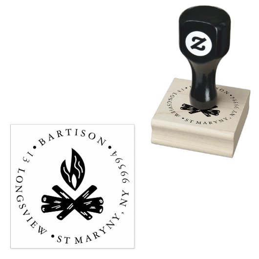 CAMP FIRE S MEER ROND RETOURADRES RUBBERSTEMPEL (Gestempeld)
