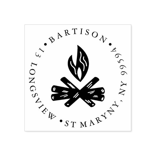 CAMP FIRE S MEER ROND RETOURADRES RUBBERSTEMPEL (Afrduk)