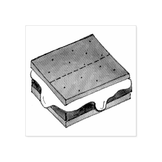 Camp Fire S'mores Chocolate Toasted Marshmallow Rubberstempel (Afrduk)