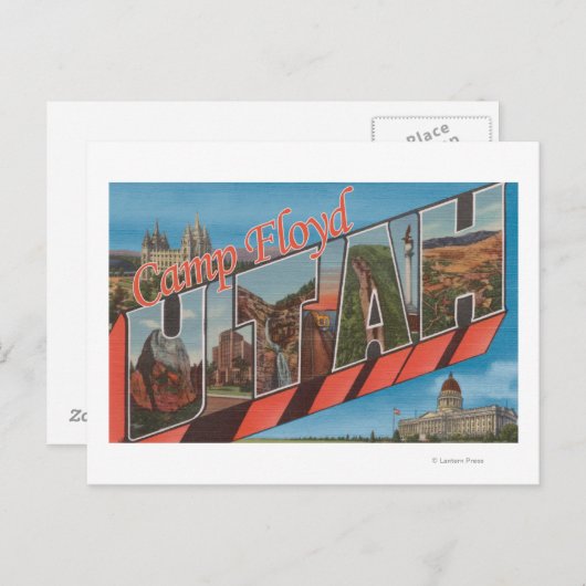 Camp Floyd, Utah - Grote letterscènes Briefkaart (Voorkant / Achterkant)