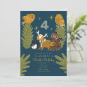 Camp Forest Animal Birthday Kaart (Staand voorkant)