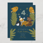 Camp Forest Animal Birthday Kaart (Voorkant / Achterkant)