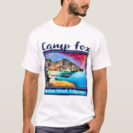 Camp Fox Blue en Red Sky in Blue Lijst T-shirt
