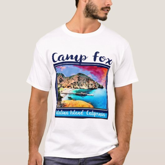 Camp Fox Blue en Red Sky in Blue Lijst T-shirt (Voorkant)