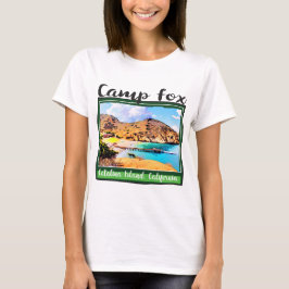 Camp Fox Blue Sky witte wolken in Groen Lijst T-shirt
