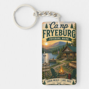 Camp Fryeburg Maine Rechthoekige Acryl Sleutelhang Sleutelhanger