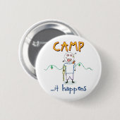 Camp gebeurt - grappige Kinder zomerkampen tekenen Ronde Button 5,7 Cm (Voorkant /achterkant)