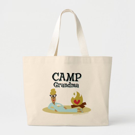 Camp Grandma Mode Grote Tote Bag (Voorkant)