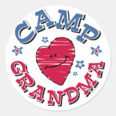 Camp Grandma Ronde Sticker (Voorkant)