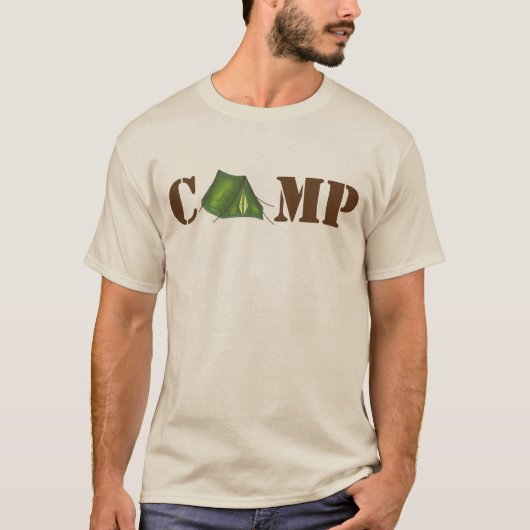 CAMP Green Summer Camping Tent Bossen T-shirt (Voorkant)