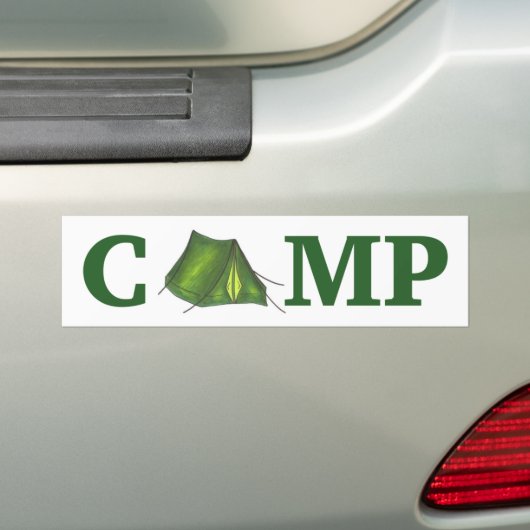 CAMP Green Tent Summer Camping Bumpersticker (Op auto)