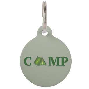 CAMP Green Tent Summer Camping Hiking Dog Pet Tag Huisdierpenning