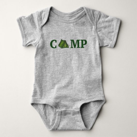 CAMP Green Tent Summer Camping Hiking Outdoor Gift Romper (Voorkant)
