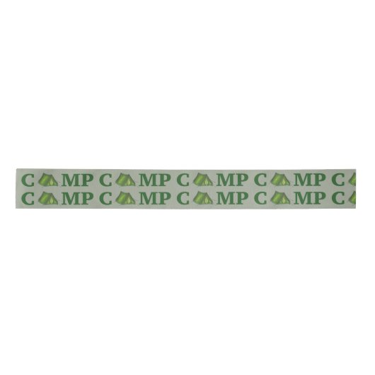 CAMP Green Tent Summer Camping Ribbon Satijnen Lint (Voorkant)