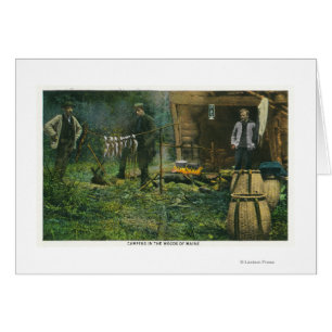 Camp Ground Scene of Mannen Camping in Maine