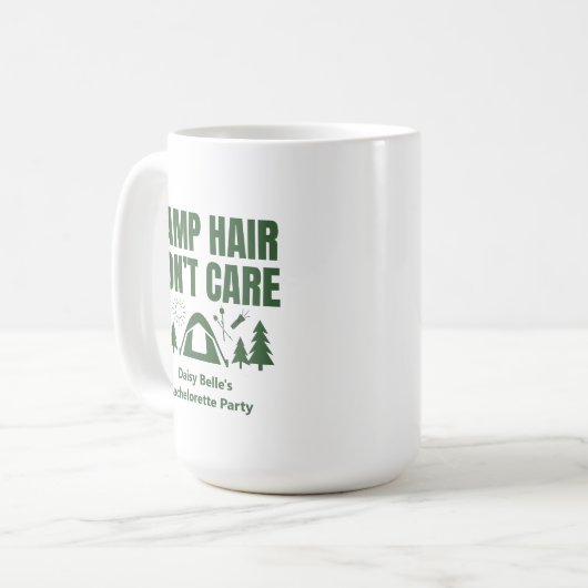 Camp Hair Don't Care Bachelorette Green  Koffiemok (Voorkant links)