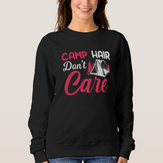 Camp Hair Dont' Care  Camping Camper Happiness Gla Trui (Voorkant)
