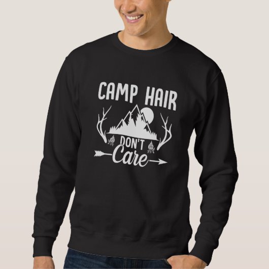 Camp Hair Dont' Care  Camping Camper Happiness Gla Trui (Voorkant)