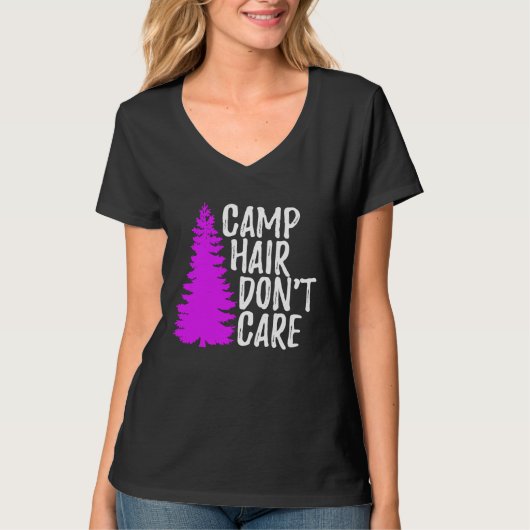 Camp Hair Dont Care   Camping T-shirt (Voorkant)